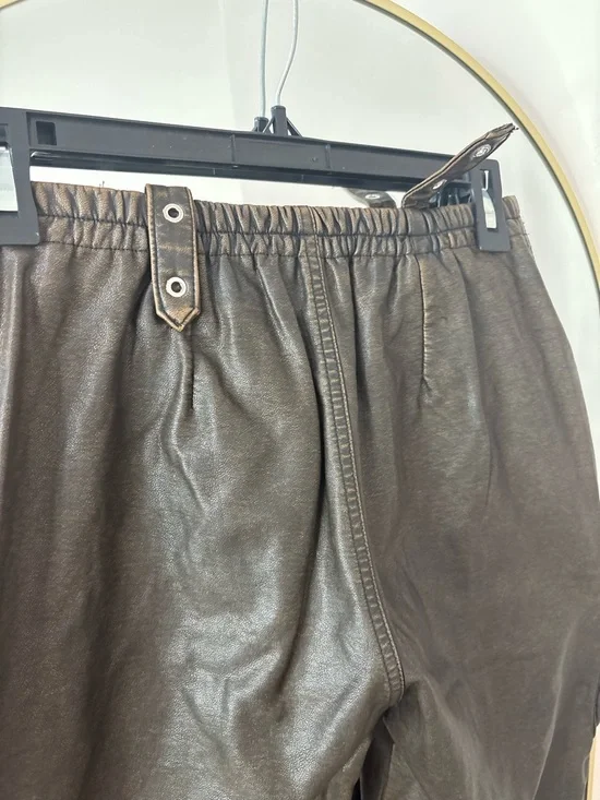 Atelier Redesign Faux Leather wide leg flare leg pants eclectic boho - Picture 7 of 9